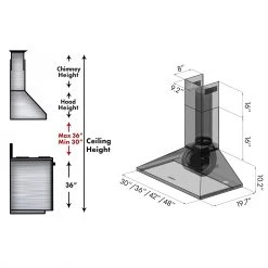 ZLINE Kitchen And Bath ZLINE Convertible Vent Wall Mount Range Hood In Stainless Steel (KL2) Shop By Mount 34 ZLINE Kitchen And Bath ZLINE Convertible Vent Wall Mount Range Hood In Stainless Steel (KL2) Shop By Mount