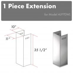 ZLINE Kitchen And Bath ZLINE 1-36 In. Chimney Extension For 9 Ft. To 10 Ft. Ceilings (1PCEXT-ALP70WL) Range Hood Accessories