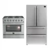 2-Piece Kitchen Packages Forno 2-Piece Stainless Steel Appliance Package - With 36 In. French Door Refrigerator And 36 In. All Gas Range (2AP-FFSGS6240-36)