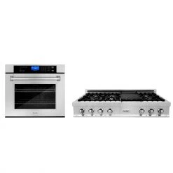 ZLINE Kitchen And Bath ZLINE Kitchen Package With 48 In. Stainless Steel Rangetop And 48 In. Single Wall Oven (2KP-RTAWS48)