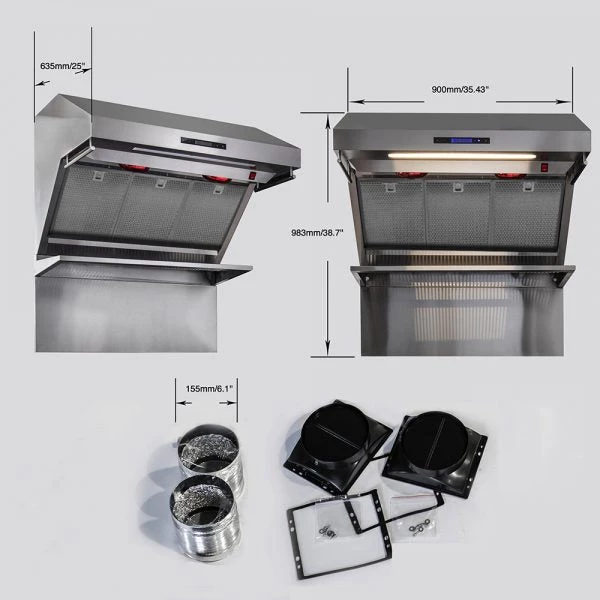 Shop By Brand Forno Savona - 36 In. Wall Mount Range Hood & Back Splash In Stainless Steel (FRHWM5029-36HB) 6 Shop By Brand Forno Savona - 36 In. Wall Mount Range Hood & Back Splash In Stainless Steel (FRHWM5029-36HB)