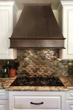 Premier Copper Products Shop By Brand Premier Copper 38 In. Euro Wall Mounted Range Hood In Hammered Copper