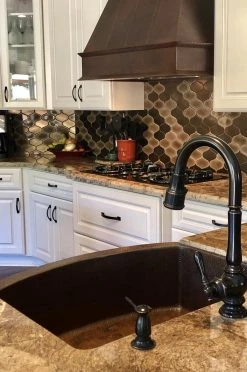 Premier Copper Products Shop By Brand Premier Copper 38 In. Euro Wall Mounted Range Hood In Hammered Copper