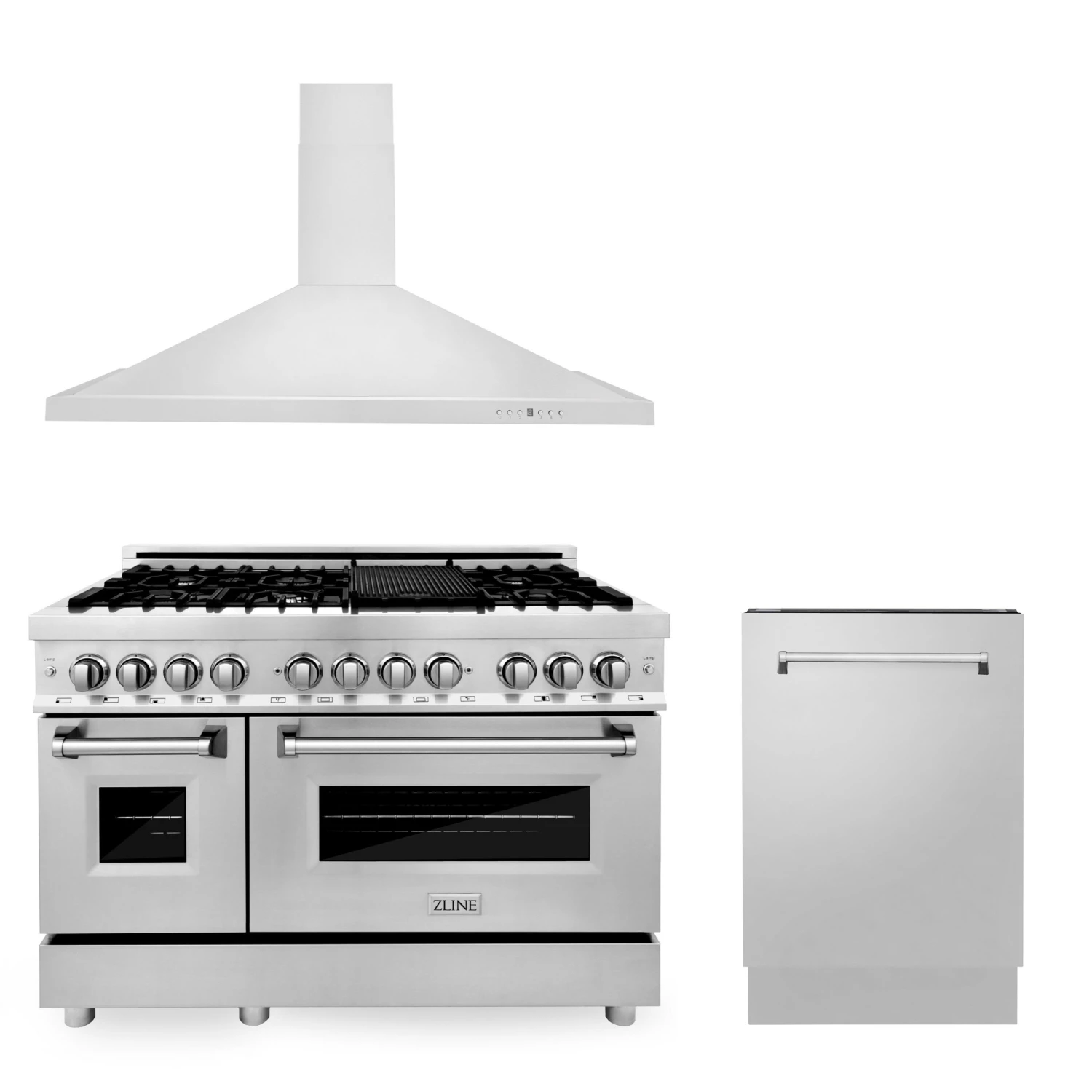 ZLINE Kitchen And Bath ZLINE 48 In. Kitchen Package With Stainless Steel Dual Fuel Range, Convertible Vent Range Hood And Tall Tub Dishwasher (3KP-RARH48-DWV) 1 ZLINE Kitchen And Bath ZLINE 48 In. Kitchen Package With Stainless Steel Dual Fuel Range, Convertible Vent Range Hood And Tall Tub Dishwasher (3KP-RARH48-DWV)