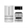 ZLINE Kitchen And Bath ZLINE Kitchen Package With Stainless Steel Refrigeration, 30 In. Dual Fuel Range And Traditional Over The Range Microwave (3KPR-RAOTRH30) 3-Piece Kitchen Packages