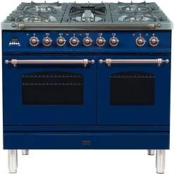 Shop By Brand ILVE 40" 4.88 Cu. Ft. Nostalgie Series Freestanding Dual Fuel Range With Color Options And Accents