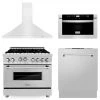 ZLINE Kitchen And Bath ZLINE 36 In. Kitchen Package With Stainless Steel Gas Range, Range Hood, Microwave Drawer And Dishwasher(4KP-RGRH36-MWDW)