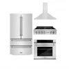 ZLINE Kitchen And Bath ZLINE Kitchen Package With Refrigeration, 36 In. Stainless Steel Rangetop, 36 In. Range Hood And 30 In. Single Wall Oven (4KPR-RTRH36-AWS) 4-Piece Kitchen Packages