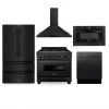 ZLINE Kitchen And Bath 5-Piece Kitchen Packages ZLINE Kitchen Package With Black Stainless Steel Refrigeration, 36 In. Dual Fuel Range, 36 In. Range Hood, Microwave Drawer, And 24 In. Tall Tub Dishwasher (5KPR-RABRH36-MWDWV)