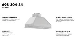 ZLINE Kitchen And Bath ZLINE 34 In. Ducted Wall Mount Range Hood Insert In Outdoor Approved Stainless Steel (698-304)