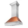 ZLINE Kitchen And Bath Shop By Brand ZLINE Ducted DuraSnow Stainless Steel Range Hood With Copper Shell (8654C)