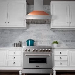 ZLINE Kitchen And Bath Shop By Brand ZLINE Ducted DuraSnow Stainless Steel Range Hood With Copper Shell (8654C)