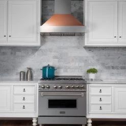 ZLINE Kitchen And Bath Shop By Brand ZLINE Ducted DuraSnow Stainless Steel Range Hood With Copper Shell (8654C)