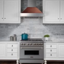 ZLINE Kitchen And Bath Shop By Brand ZLINE Ducted DuraSnow Stainless Steel Range Hood With Hand-Hammered Copper Shell (8654HH)