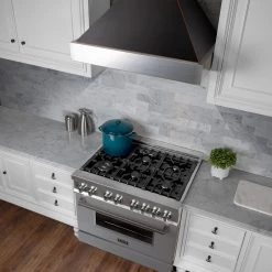 ZLINE Kitchen And Bath ZLINE Ducted DuraSnow Stainless Steel Range Hood With Oil Rubbed Bronze Shell (8654ORB)