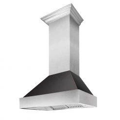 ZLINE Kitchen And Bath ZLINE Ducted DuraSnow Stainless Steel Range Hood With Oil Rubbed Bronze Shell (8654ORB)