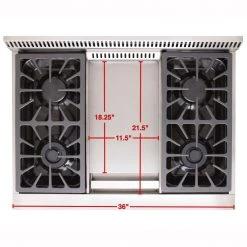 Kucht 36 In. 5.2 Cu. Ft. Professional All Gas Range In Stainless Steel And Accents (KRG3609U) Shop By Brand 35 Kucht 36 In. 5.2 Cu. Ft. Professional All Gas Range In Stainless Steel And Accents (KRG3609U) Shop By Brand