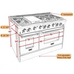 Kucht 48 In. 6.7 Cu. Ft. Professional All Gas Range In Stainless Steel (KRG4804U) Shop By Brand 23 Kucht 48 In. 6.7 Cu. Ft. Professional All Gas Range In Stainless Steel (KRG4804U) Shop By Brand