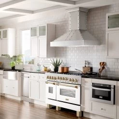 ZLINE Kitchen And Bath ZLINE Autograph Edition 48 In. 6.0 Cu. Ft. Range With Gas Stove And Gas Oven In DuraSnow Stainless Steel With White Matte Door And Colored Accents (RGSZ-WM-48)