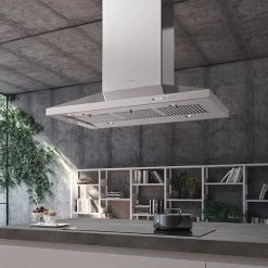 Faber Dama Isola Island Mount Range Hood With Sizing Options In Stainless Steel Shop By Brand