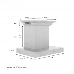 ZLINE Kitchen And Bath Shop By Brand ZLINE Wall Mount Range Hood In Stainless Steel With Built-In ZLINE CrownSound Bluetooth Speakers (KECRN-BT)