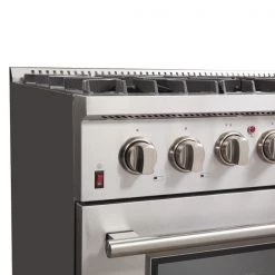 Forno Galiano Gold Professional- 36 In. 5.36 Cu. Ft. Freestanding Dual Fuel Range With Gas Stove And Electric Oven In Stainless Steel (FFSGS6156-36) Shop By Brand