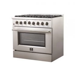 Forno Galiano Gold Professional- 36 In. 5.36 Cu. Ft. Freestanding Dual Fuel Range With Gas Stove And Electric Oven In Stainless Steel (FFSGS6156-36) Shop By Brand