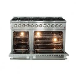 Forno Galiano Professional - 48 In. 6.58 Cu. Ft. Dual Fuel Range With Gas Stove And Electric Oven In Stainless Steel (FFSGS6156-48)