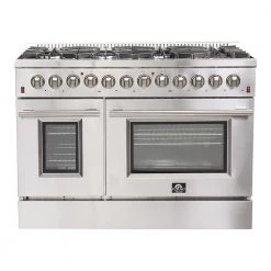 Forno Galiano Professional - 48 In. 6.58 Cu. Ft. Dual Fuel Range With Gas Stove And Electric Oven In Stainless Steel (FFSGS6156-48)