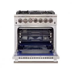 Shop By Brand Forno Capriasca - Titanium 30 In. 4.53 Cu. Ft. Professional Freestanding Dual Fuel Range (FFSGS6187-30)