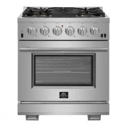Shop By Brand Forno Capriasca - Titanium 30 In. 4.53 Cu. Ft. Professional Freestanding Dual Fuel Range (FFSGS6187-30)