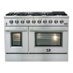 Shop By Brand Forno Galiano Professional 48 In. 6.58 Cu. Ft. Range With Gas Stove And Gas Oven In Stainless Steel (FFSGS6244-48)