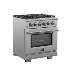 Forno Capriasca 30 In. 4.32 Cu. Ft. Professional Range With Gas Stove And Gas Oven In Stainless Steel (FFSGS6260-30) Shop By Brand