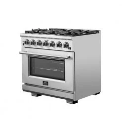 Shop By Brand Forno Capriasca 36 In. 5.36 Cu. Ft. Professional Freestanding Range With Gas Stove And Gas Oven (FFSGS6260-36)