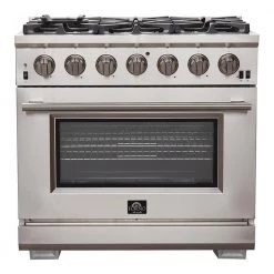 Shop By Brand Forno Capriasca 36 In. 5.36 Cu. Ft. Professional Freestanding Range With Gas Stove And Gas Oven (FFSGS6260-36)