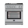 Forno Lazio 30 In. 4.23 Cu. Ft. All Gas Range With 5 Sealed Burner, Air Fryer, And Griddle In Stainless Steel (FFSGS6276-30) Shop By Brand