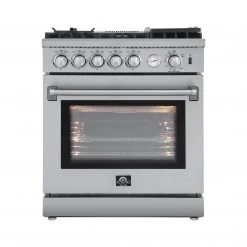 Forno Lazio 30 In. 4.23 Cu. Ft. All Gas Range With 5 Sealed Burner, Air Fryer, And Griddle In Stainless Steel (FFSGS6276-30) Shop By Brand