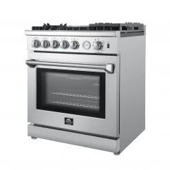 Forno Lazio 30 In. 4.23 Cu. Ft. All Gas Range With 5 Sealed Burner, Air Fryer, And Griddle In Stainless Steel (FFSGS6276-30) Shop By Brand