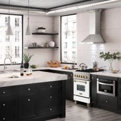 ZLINE Kitchen And Bath Freestanding Ranges ZLINE Autograph Edition 24 In. 2.8 Cu. Ft. Dual Fuel Range With Gas Stove And Electric Oven In DuraSnow Stainless Steel With White Matte Door (RASZ-WM-24)