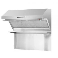 Shop By Brand Forno Savona - 48 In. Wall Mount Range Hood & Back Splash With Red Warming Light In Stainless Steel (FRHWM5029-48HB)