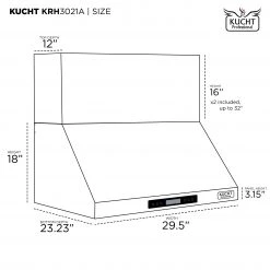 Kucht 30 In. Wall Mounted Range Hood In Stainless Steel (KRH3021A) Shop By Brand
