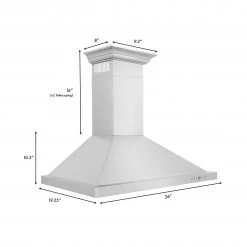 ZLINE Kitchen And Bath Shop By Brand ZLINE Convertible Vent Wall Mount Range Hood In Stainless Steel With Crown Molding (KBCRN) 13 ZLINE Kitchen And Bath Shop By Brand ZLINE Convertible Vent Wall Mount Range Hood In Stainless Steel With Crown Molding (KBCRN)