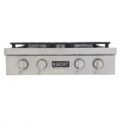 Shop By Brand Kucht 30 In. Professional 4 Burner Gas Stovetop In Stainless Steel (KFX309T)