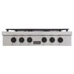 Kucht 36 In. Professional 6 Burner Gas Stovetop In Stainless Steel With Accents (KFX369T)