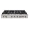 Kucht 48 In. Professional 6 Burner Gas Stovetop In Stainless Steel And Accents (KFX489T)