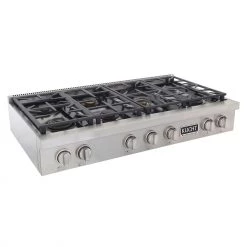 Kucht 48 In. Professional 6 Burner Gas Stovetop In Stainless Steel And Accents (KFX489T) 10 Kucht 48 In. Professional 6 Burner Gas Stovetop In Stainless Steel And Accents (KFX489T)