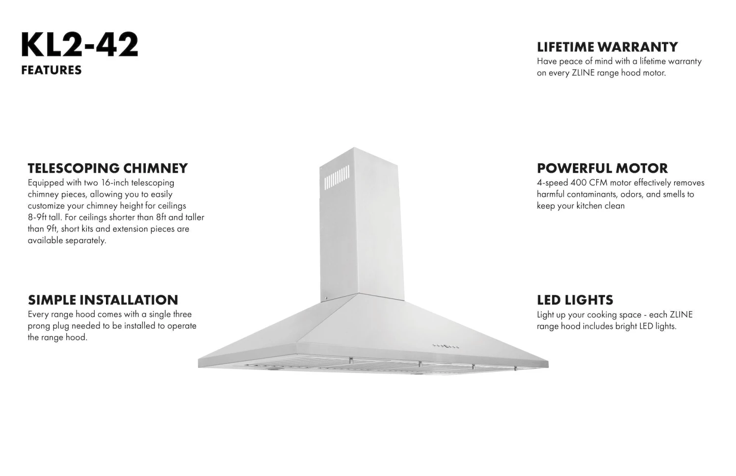 ZLINE Kitchen And Bath ZLINE Convertible Vent Wall Mount Range Hood In Stainless Steel (KL2) Shop By Mount 20 ZLINE Kitchen And Bath ZLINE Convertible Vent Wall Mount Range Hood In Stainless Steel (KL2) Shop By Mount