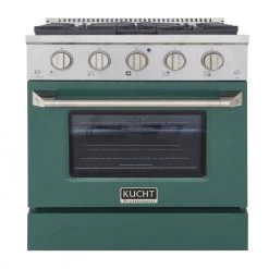 Shop By Brand Kucht 30 In. 4.2 Cu. Ft. Professional All Gas Range In Stainless Steel With Color Options (KNG301)