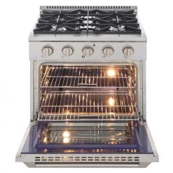 Shop By Brand Kucht 30 In. 4.2 Cu. Ft. Professional All Gas Range In Stainless Steel With Color Options (KNG301)
