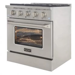 Shop By Brand Kucht 30 In. 4.2 Cu. Ft. Professional All Gas Range In Stainless Steel With Color Options (KNG301)